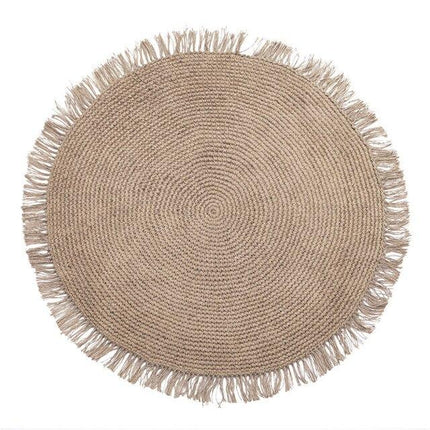Runder Jute Teppich Beige Natur