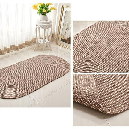 Natürlicher ovaler Teppich aus Jute