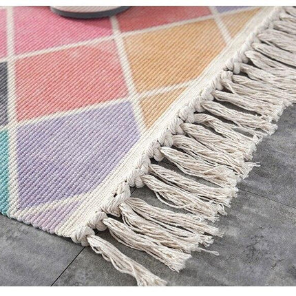 Teppich mit Rautenmuster in Rosa