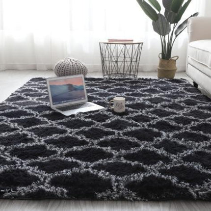 Schwarzer marokkanischer Shaggy Teppich