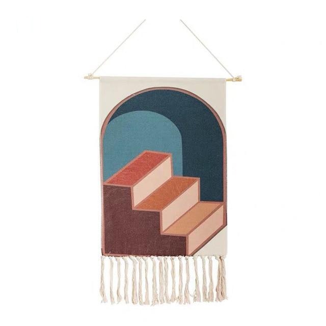 Moderner Wandbehang mit Treppen-Motiv