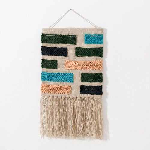 Moderner Wandbehang aus Jute handgefertigt