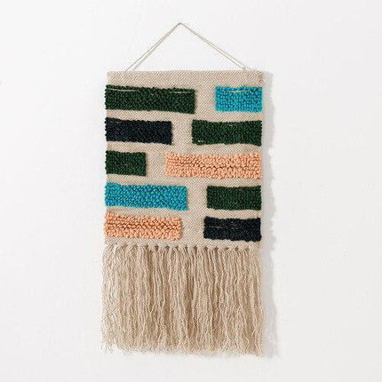 Moderner Wandbehang aus Jute handgefertigt