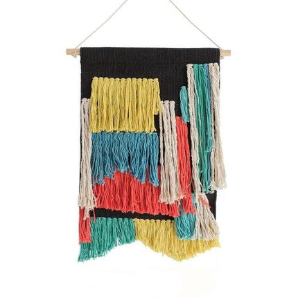 Abstrakter farbenfroher Wandbehang modern gewebt