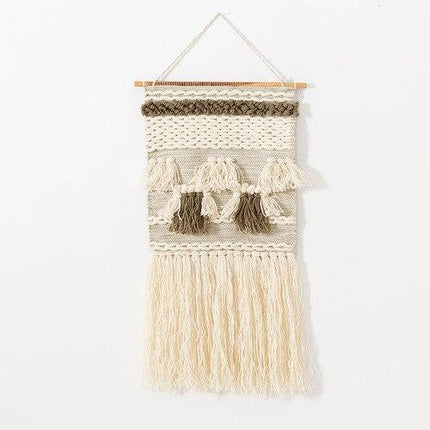 Kleiner gewebter Wandbehang als Deko