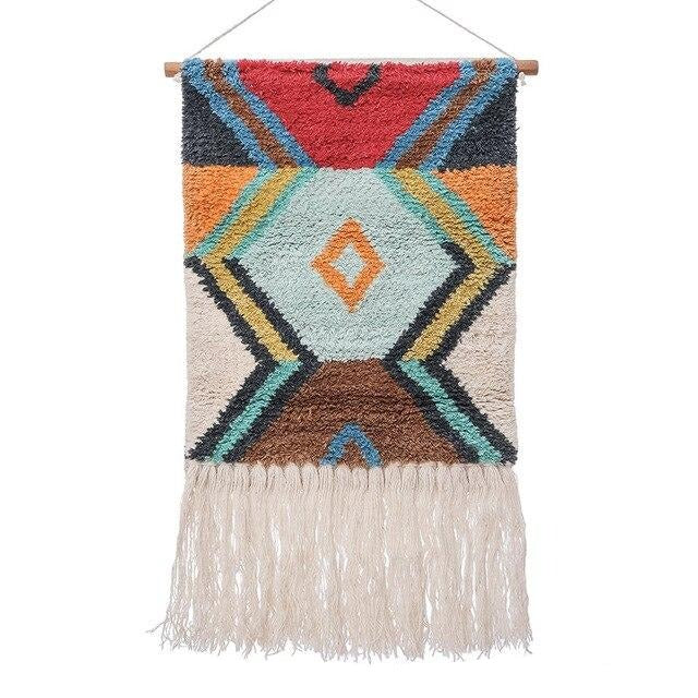 Bunter Wandteppich im psychedelischen Stil