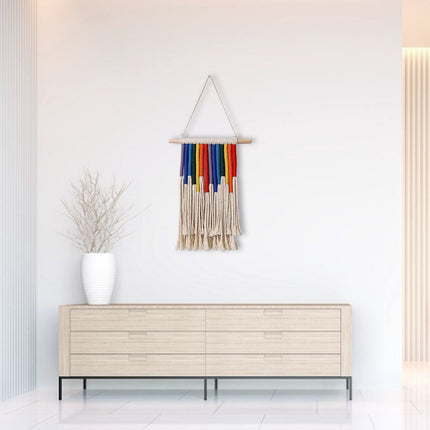Moderner Wandbehang in Regenbogenfarben