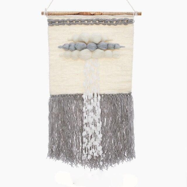 Gewebter Wandbehang mit 3D-Wolken-Effekt