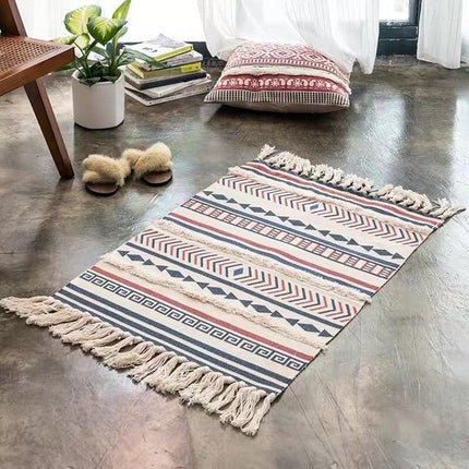 Natürlicher Boho Teppich aus Jute
