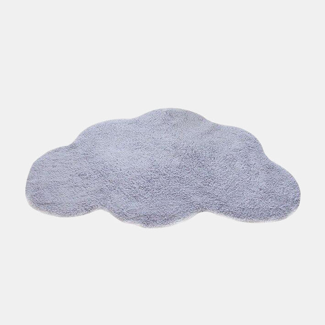 Grauer Hochflor Teppich in Wolkenform