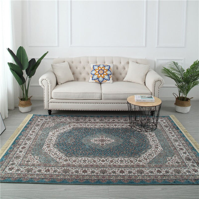 Perserteppich in Petrolblau Vintage Look