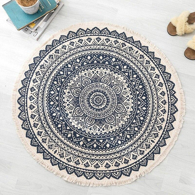 Runder Ethno Teppich mit Mandala