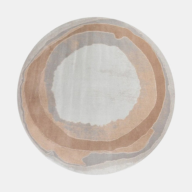 Runder Skandi-Teppich in Grau Beige