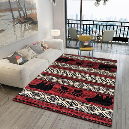 Roter Vintage Teppich mit Ethnomuster