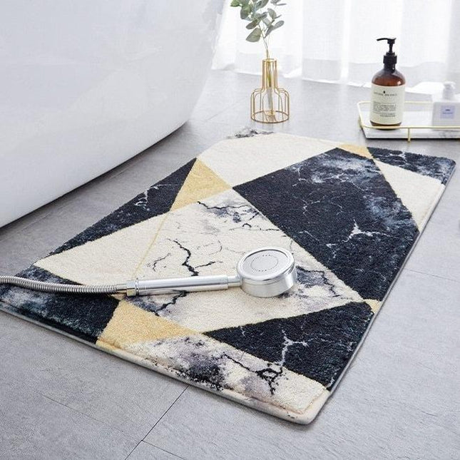 Badezimmerteppich mit geometrischem Marmor-Effekt