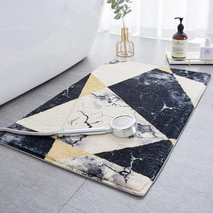 Badezimmerteppich mit geometrischem Marmor-Effekt