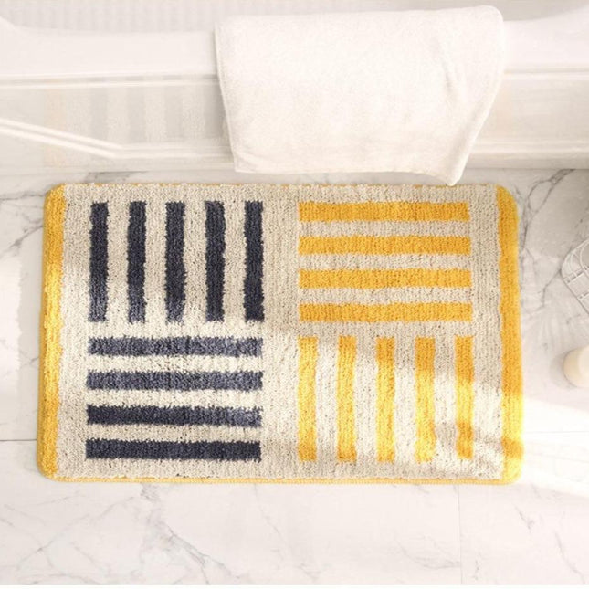 Weiche Badematte Gelb und Grau
