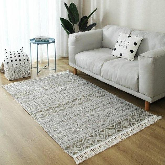Wohnzimmer Teppich in Braun Beige