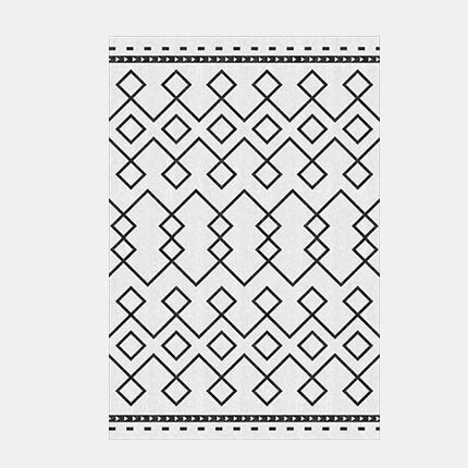 Skandinavischer Teppich Schwarz-Weiß geometrisch