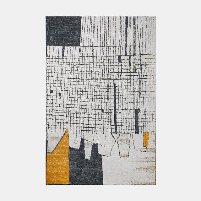 Moderner Skandi-Teppich in Grau abstrakt