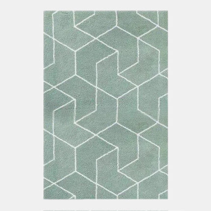 Shaggy Teppich Mintgrün mit geometrischem Muster