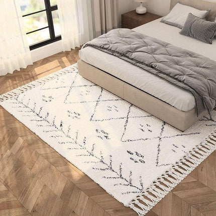 Weißer Berber Teppich dezentes Muster