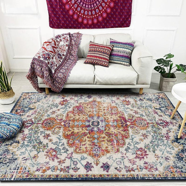 Vintage Teppich in Beige und Orange