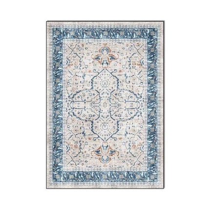 Vintage Teppich in Blau und Beige