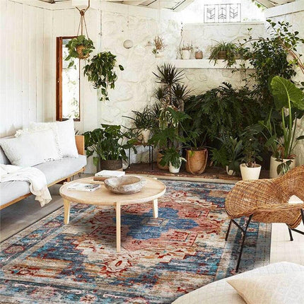 Bunter Wohnzimmer Teppich im Vintage-Stil