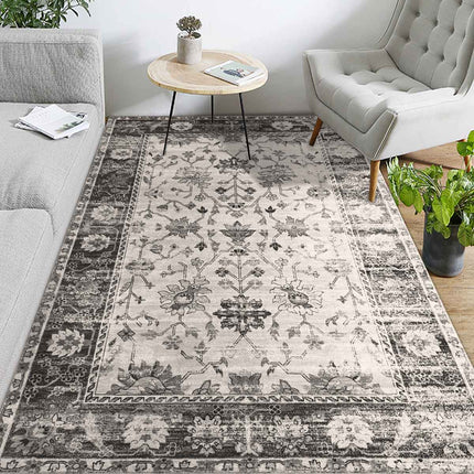 Vintage Teppich in Grau und Weiß