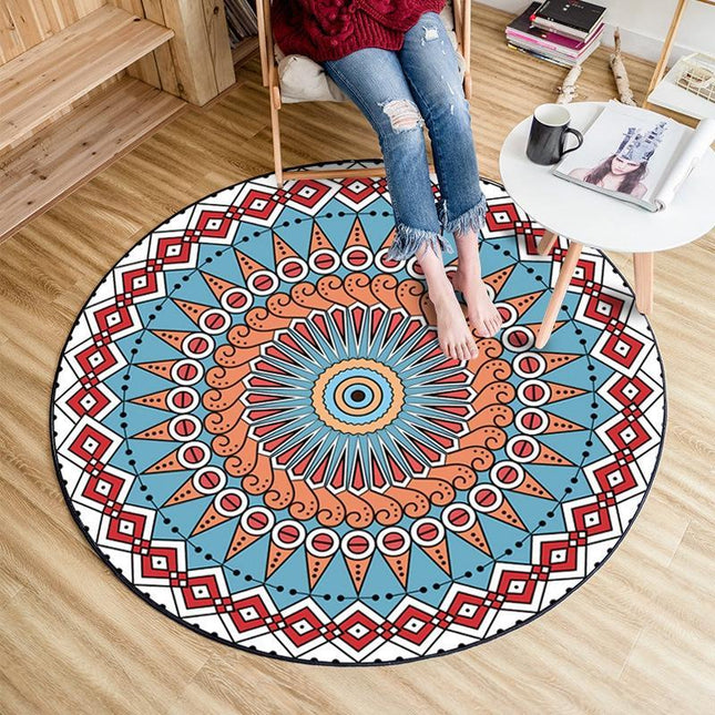 Runder Vinyl Teppich Mandala 120 cm